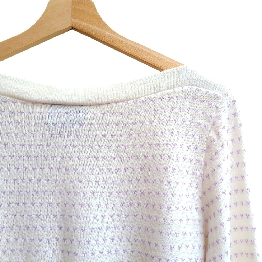 Vintage Style Up Light-weight Knit Sweater with Shoulder Button Detail, Size Med - Picture 5 of 8